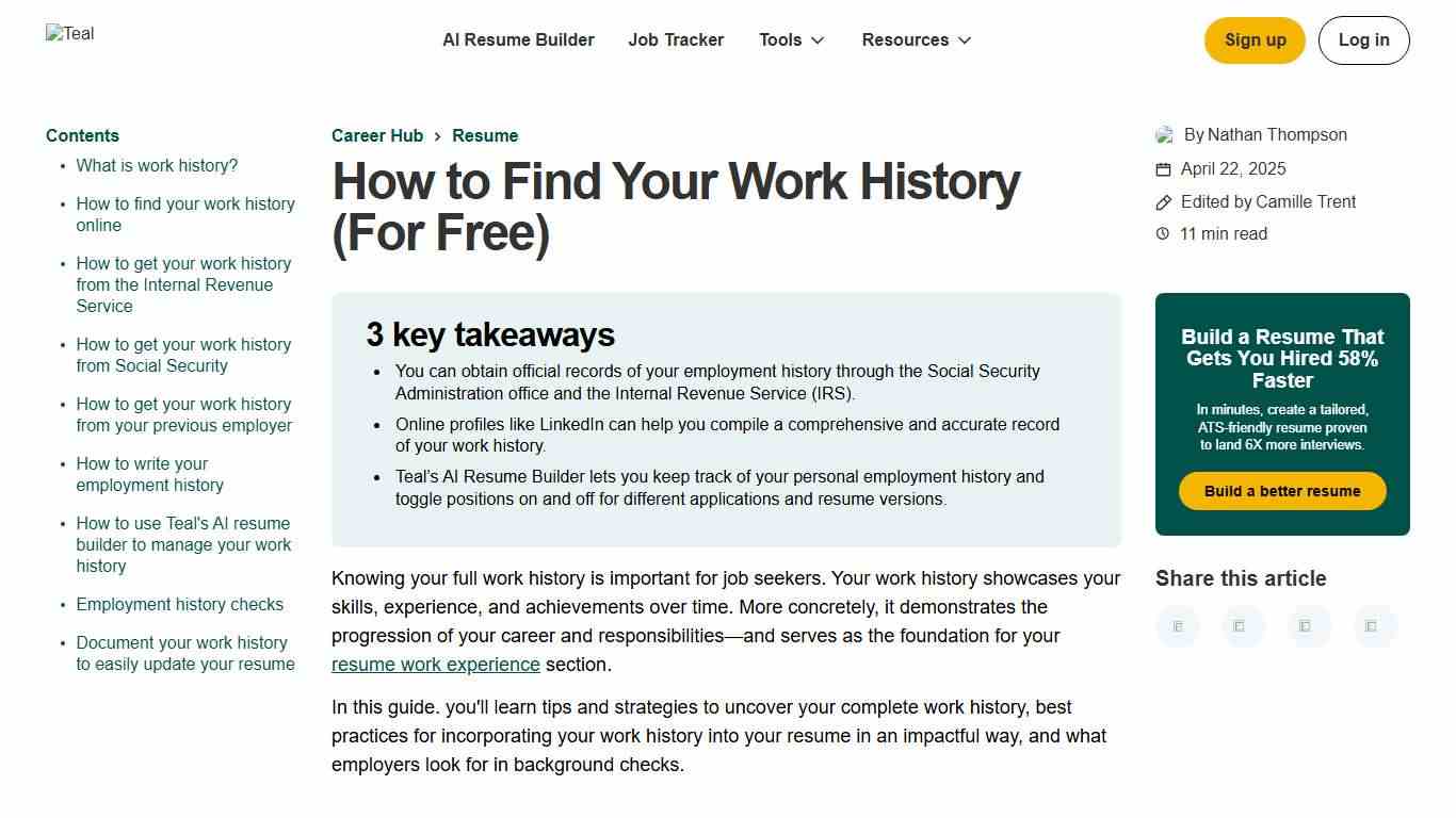How to Find Your Work History (For Free)